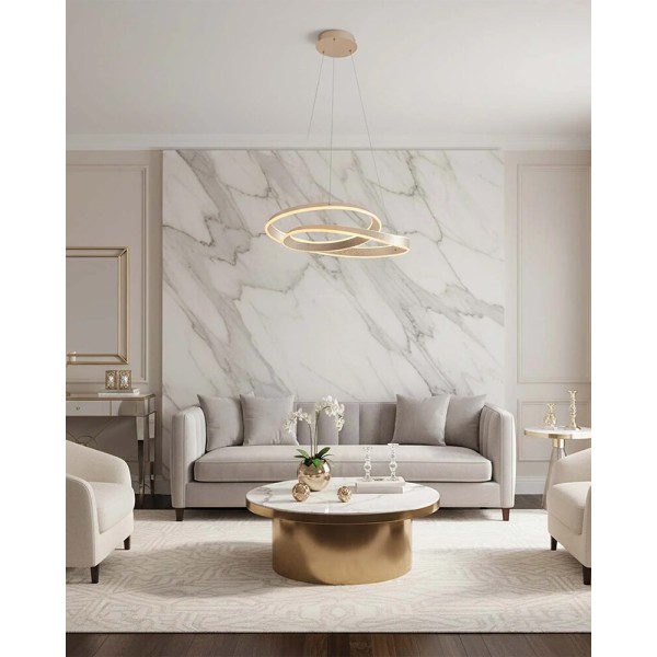 Підвісний світильник, люстра Goldlux 338044 Glow LED 1x75W 4000K 10500Lm IP20 золотий - фото №1