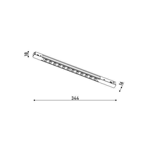 Магнітний трековий світильник Kloodi KDMG-SLIM-LINE344 DL 12W 4K BK LED 960Lm IP20 чорний - фото №2