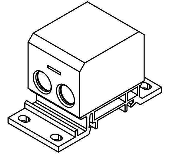 Распределительный блок ETI 001102411 EDBM-1/PE (160А 1x4-50; 3x2.5-25; 4x2.5-16) - фото №2