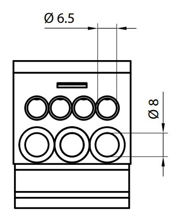 Распределительный блок ETI 001102411 EDBM-1/PE (160А 1x4-50; 3x2.5-25; 4x2.5-16) - фото №5