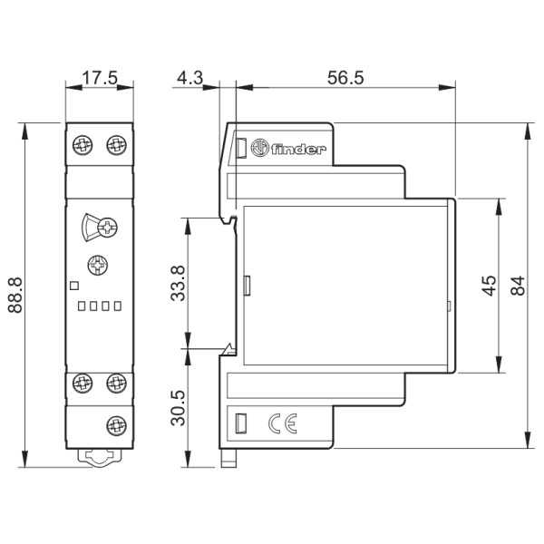 Реле времени Finder 1CO 16A 24-240В AC/DC (801102400000) - фото №2