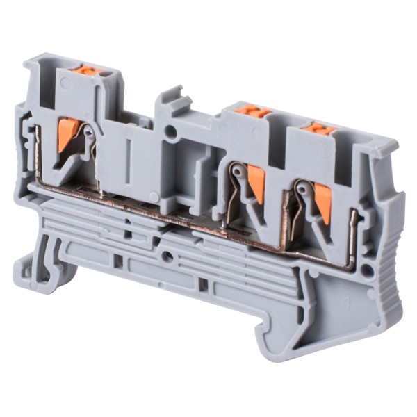 Наборная клеммная колодка E.Next e.tc.din.spring.2,5.1-2 на DIN-рейке 3 контакта (s070008)