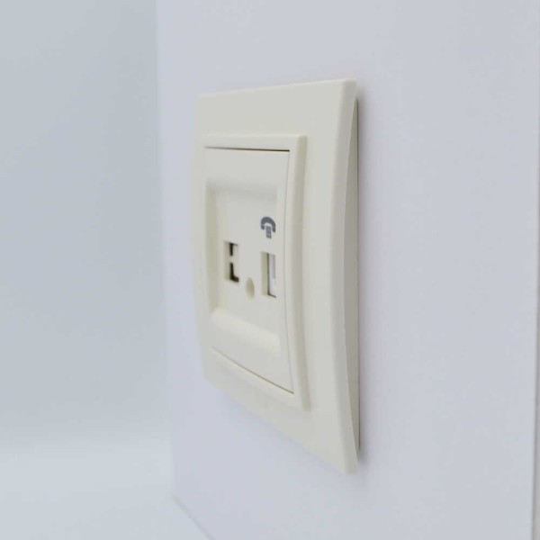 Розетка ELBI ZENA кремовая телефонная 1-я без рамки ( 609-010300-221 ) - фото №2