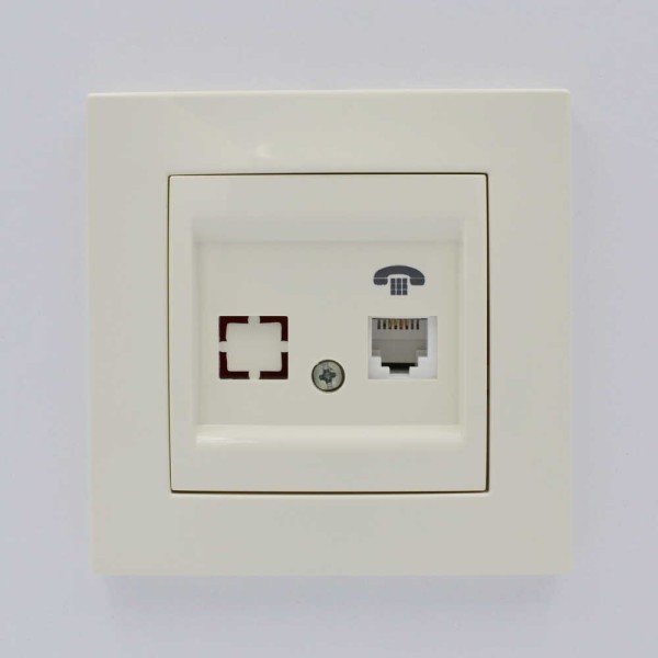 Розетка ELBI ZENA кремовая телефонная 1-я без рамки ( 609-010300-221 ) - фото №3