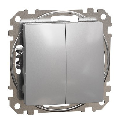 Двоклавішний перемикач Schneider Electric Sedna Design & Elements алюміній SDD113108