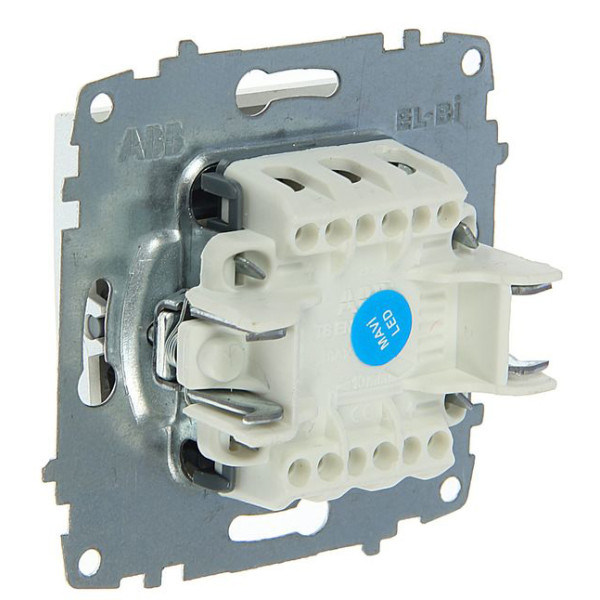 Одноклавишный выключатель ABB Cosmo 619-011000-201 с подсветкой (алюминий) - фото №1