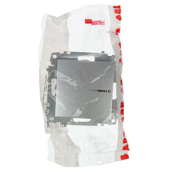 Одноклавишный выключатель ABB Cosmo 619-011000-201 с подсветкой (алюминий) - фото №2