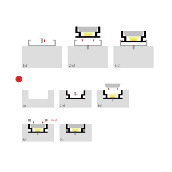 LED-профиль MLG напольный LP19081 с рассеивателем, 2 метра - фото №3