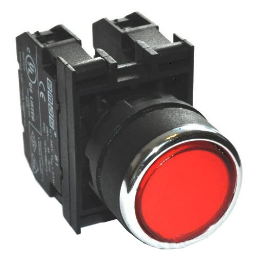 Нажимная кнопка EMAS B200FK с фиксацией (1НЗ) красная