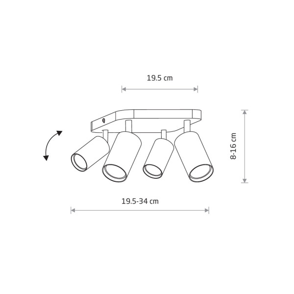 Светильник поворотный, спот Nowodvorski 8820 Eye Spot GU10 4x10W IP20 латунный - фото №1