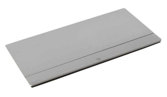 Лючок із висувним блоком Legrand на 8 модулів (654808) нержавіюча сталь - фото №1