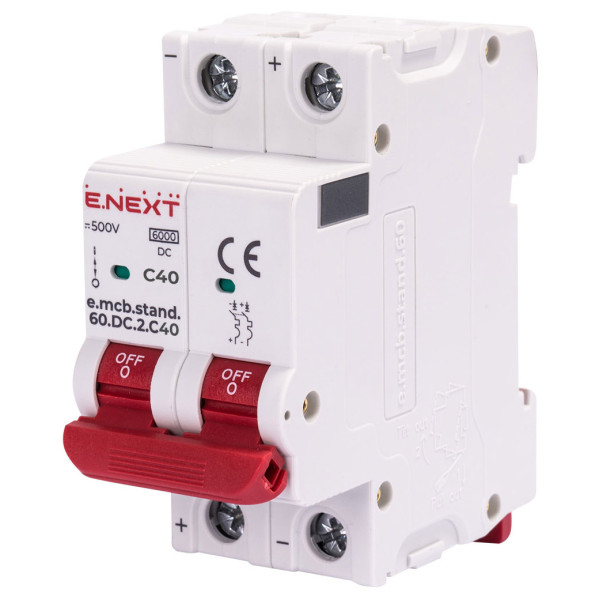 Модульный автоматический выключатель E.Next e.mcb.stand.60.DC.2.C40 2р 40А C 6кА DC (s081023)