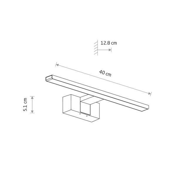 Світильник підсвітка для дзеркала Nowodvorski 310680 Cezanne LED S 1x8W 4000K 650Lm IP44 хром - фото №1