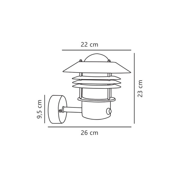 Вуличний світильник з датчиком руху Nordlux 25101003 Vejers E27 1x60W IP54 чорний - фото №2