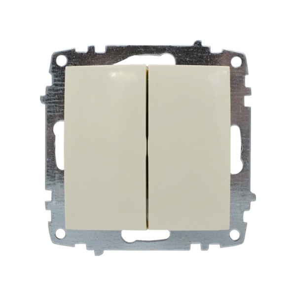 Выключатель ELBI ZENA кремовый 2кл без рамки ( 609-010300-202 )