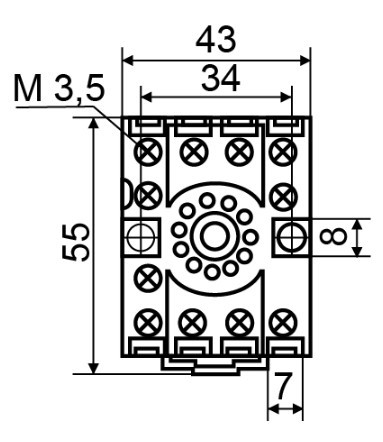 Роз'єм Аско-Укрем PF113A-E під реле МК3P (A009002000) - фото №2