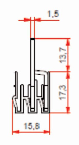 Шина з U-подібними висновками Schrack BS900112 2P - фото №2