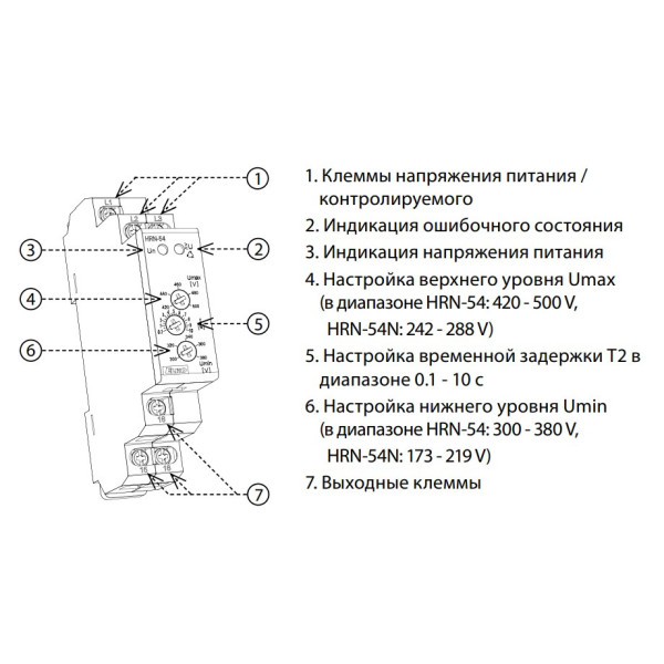 Реле контролю фаз HRN-54N - фото №1