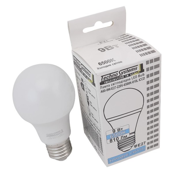 Светодиодная лампа TNSy LED Bulb-A60-9W-E27-220V-6500K-810L ICCD (TNSy5000254) - фото №2