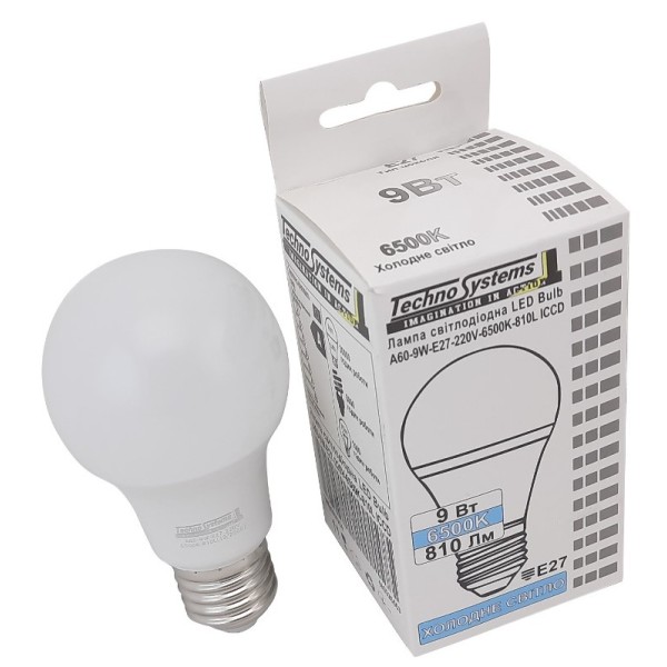 Светодиодная лампа TNSy LED Bulb-A60-9W-E27-220V-6500K-810L ICCD (TNSy5000254) - фото №3