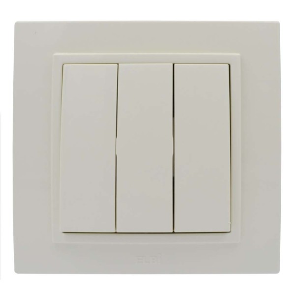 Выключатель ELBI ZENA кремовый 3кл без рамки ( 609-010300-254 ) - фото №1