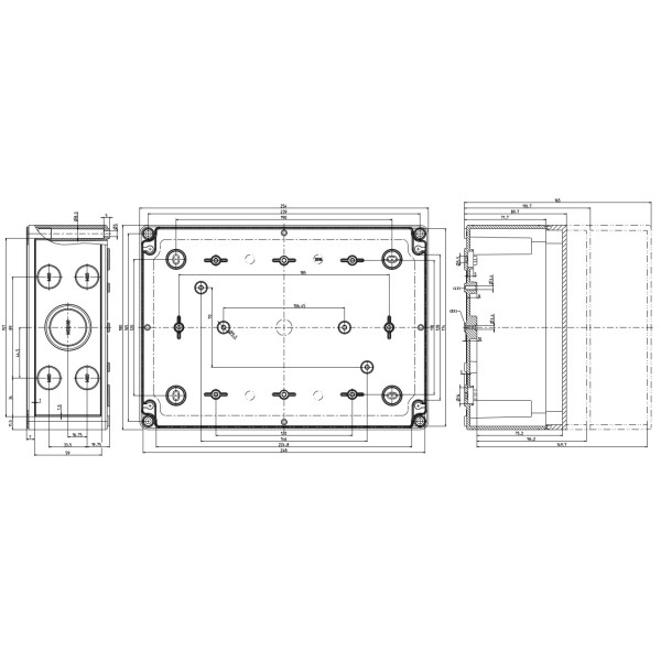 Коробка распределительная Spelsberg PC 2518-9-m (24-M20 4-M25/32 4-M32/40) (sp12740801) - фото №1