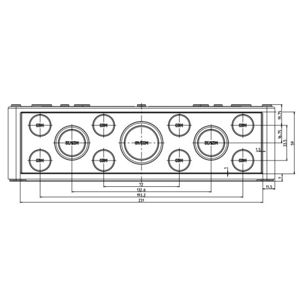Коробка распределительная Spelsberg PC 2518-9-m (24-M20 4-M25/32 4-M32/40) (sp12740801) - фото №2