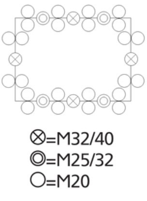 Коробка распределительная Spelsberg PC 2518-9-m (24-M20 4-M25/32 4-M32/40) (sp12740801) - фото №3