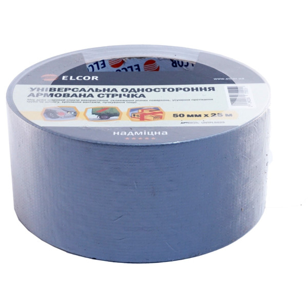Универсальная армированная лента Elcor 40206770 UNTPL5025 50мм (25м) серая - фото №2