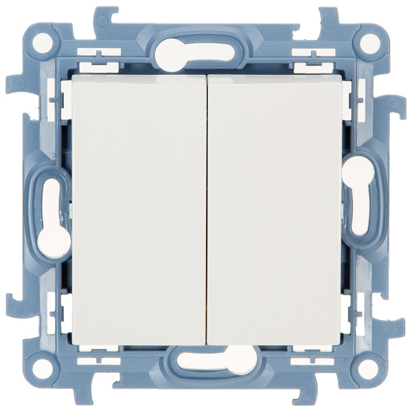 Вимикач двоклавішний Simon 10 білий