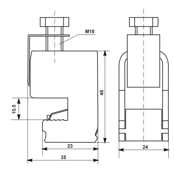 Шинная клемма Promfactor FA16-120mm 440A 10мм (FA1612044010) - фото №1