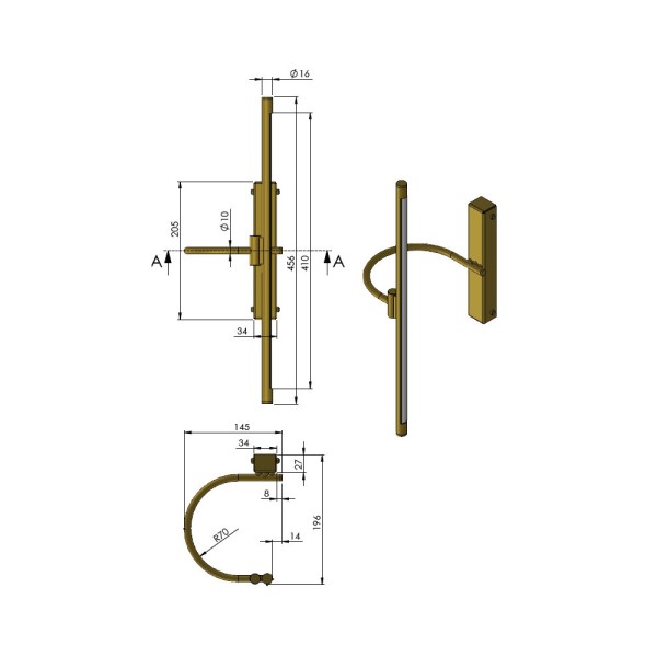 Бра, настінний світильник Pikart 32060-2 Led 1x5W 3000K-4000K IP20 - фото №2