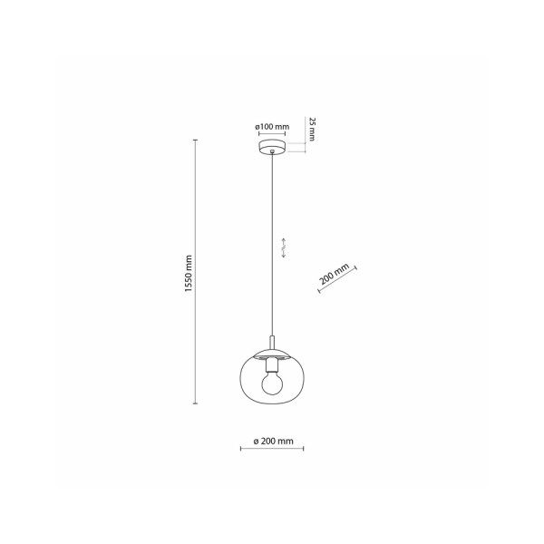 Підвісний світильник, люстра Tk Lighting 5823 Vibe E27 1x15W IP20 Чорний - фото №4
