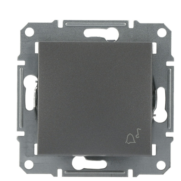 Выключатель кнопочный без рамки «Звонок» сталь Asfora, EPH0800162