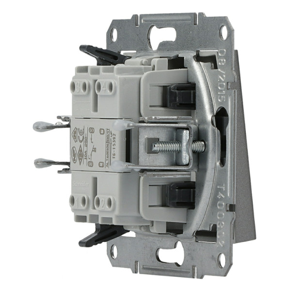 Выключатель кнопочный без рамки «Звонок» сталь Asfora, EPH0800162 - фото №3