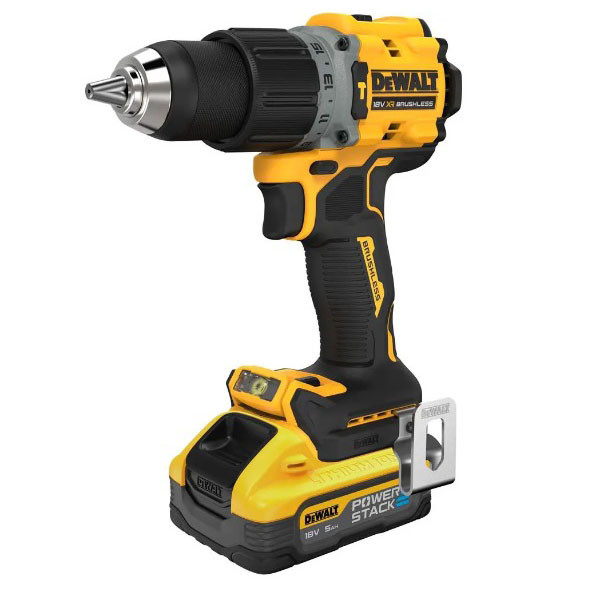 Ударная дрель-шуруповерт бесщеточная DeWALT DCD805H2T XR Li-Ion 18В 5Ач 90Нм патрон 13мм - фото №1