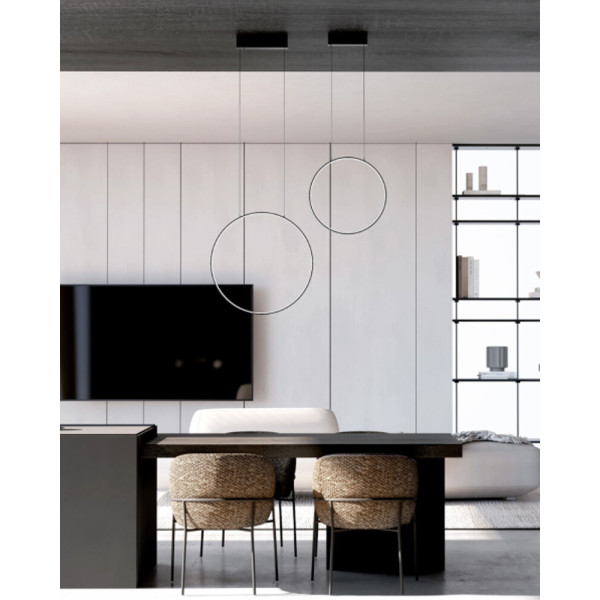 Люстра Nowodvorski 10860 Circolo LED S 1x18W 4000K 600Lm IP20 чорна - фото №1