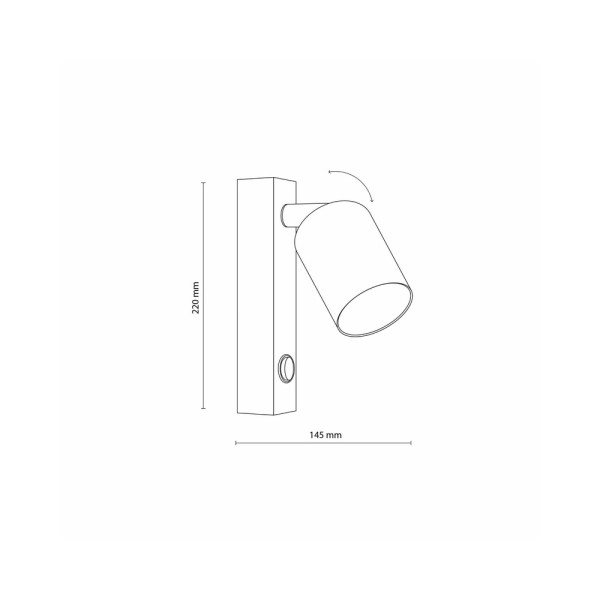 Бра, настінний світильник Tk Lighting 5738 Top GU10 1x10W IP20 Bk - фото №3
