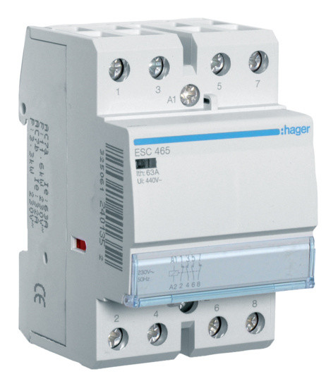 Контактор 63A ESC465 (2НО+2НЗ, 230В) 3м Hager