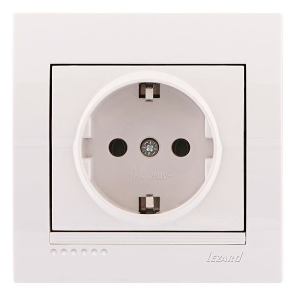 Розетка із з/к біла Deriy, Lezard