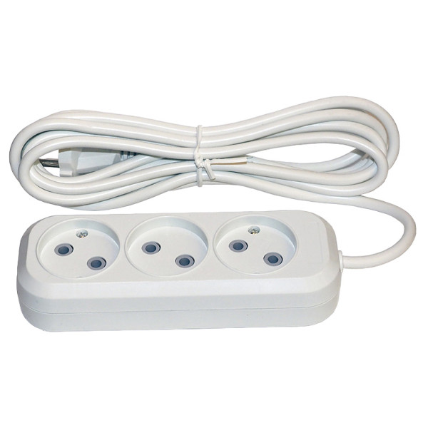 Трехместный удлинитель Elcor 10А 250В 2,5кВт 3м без з/з (420030)