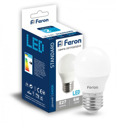 Світлодіодна лампа Feron 5033 LB-745 6Вт 6400К G45 Е27 - фото №1