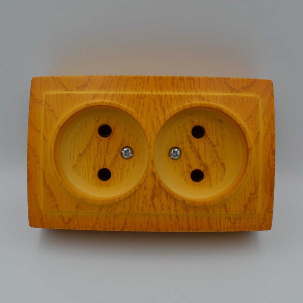 Розетка Nilson Themis дуб 2-на без заземлення ( 26251024 ) - фото №1