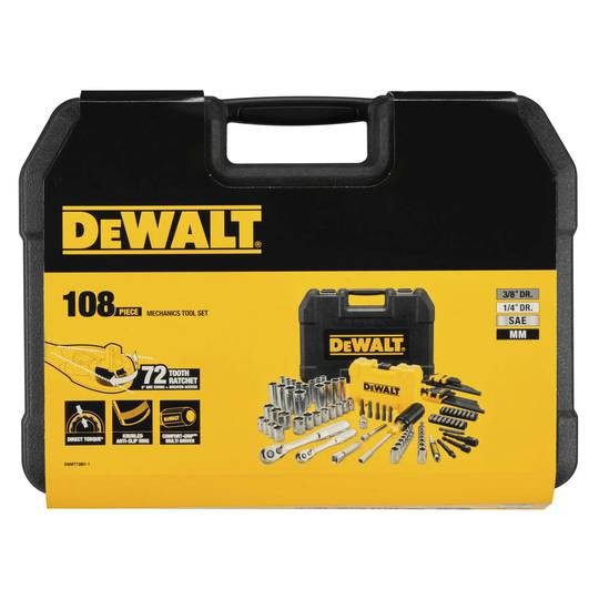 Набор головок бит и шестигранных ключей DeWALT DWMT73801-1 1/4" 3/8" 108 предметов - фото №1