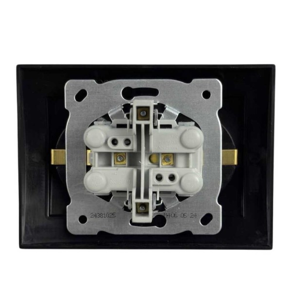 Розетка Nilson Touran чорна мат 2-на з заземленням ( 24381025 ) - фото №1