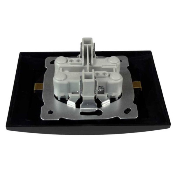 Розетка Nilson Touran чорна мат 2-на з заземленням ( 24381025 ) - фото №2