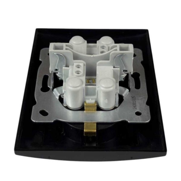 Розетка Nilson Touran чорна мат 2-на з заземленням ( 24381025 ) - фото №3