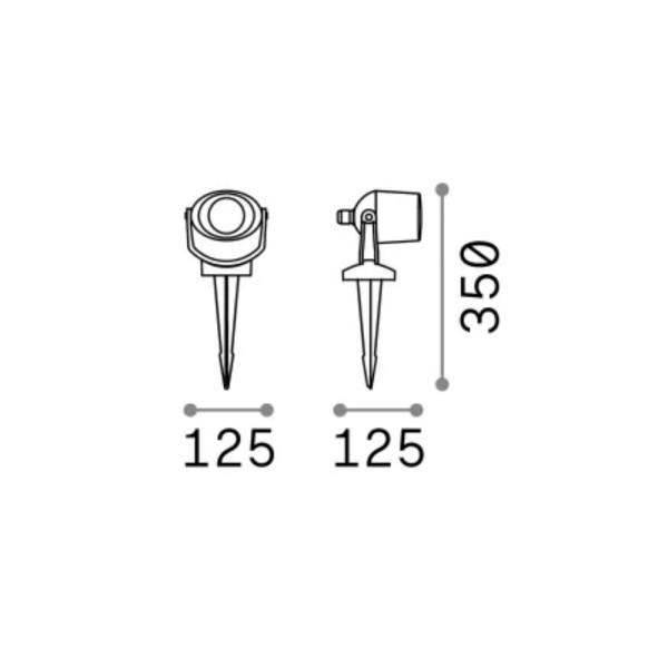 Уличный светильник Ideal Lux 120201 Elio GU10 1x6W IP66 черный - фото №2