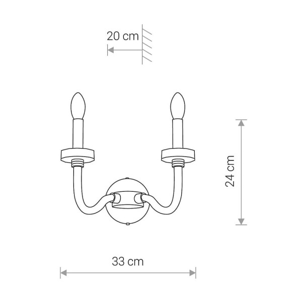 Бра, настінний світильник Nowodvorski 8155 Hampton Е14 2x40W IP20 Chrom - фото №3