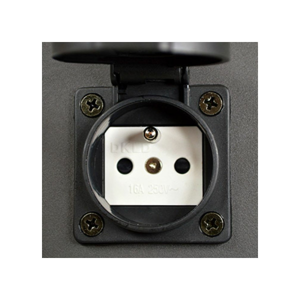 Вуличний світильник стовпчик з розеткою Goldlux 315991 Dallas E27 1x12W IP44 GR - фото №1